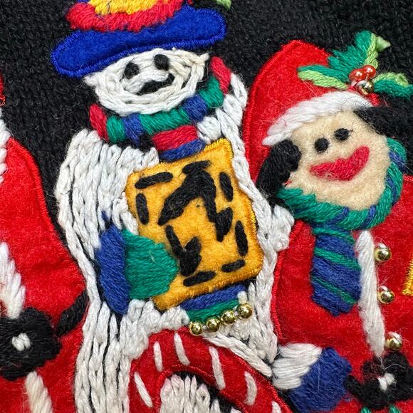 Y2K Segue Ugly Christmas Sweater Vest Black Size XL - Picture 3 of 7